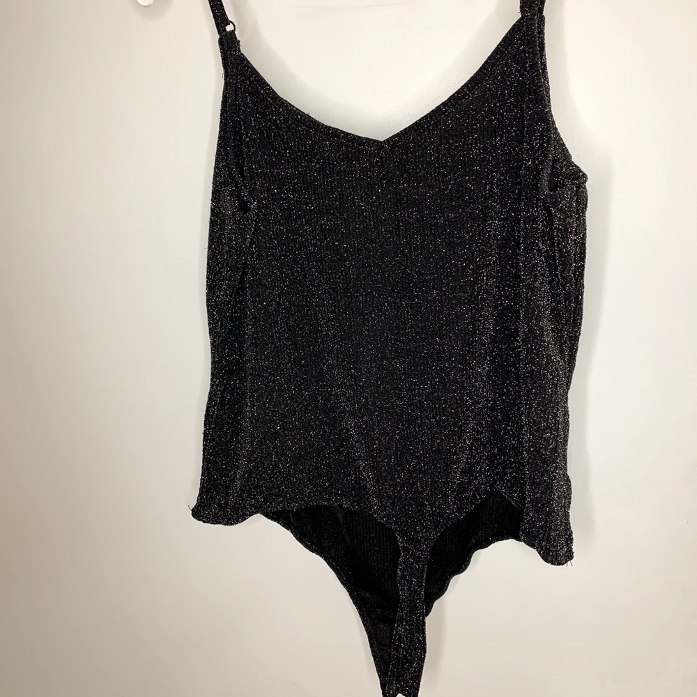Black Glittery one piece top